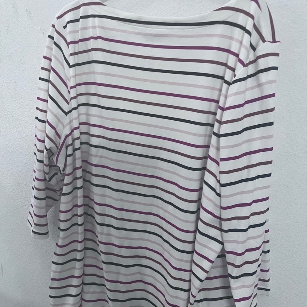Women's Striped Top Shirt Multi Color 3X